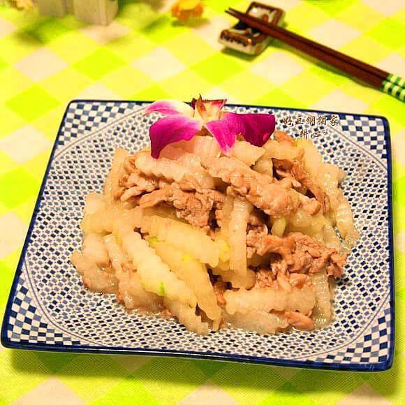 虾酱肉片炒冬瓜