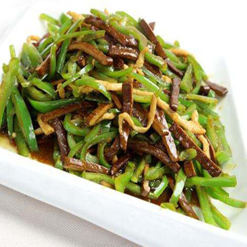 美味的肉丝青椒炒香干