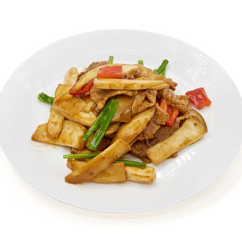鲜美的杏鲍菇炒肉片