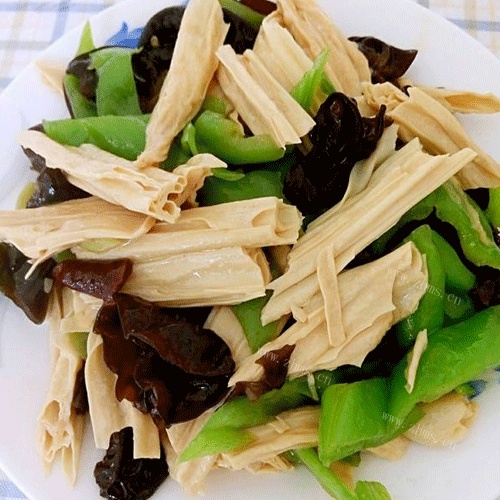 健康的黑木耳炒腐竹