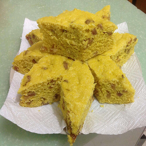 清甜爽嫩绿豆夹层发糕