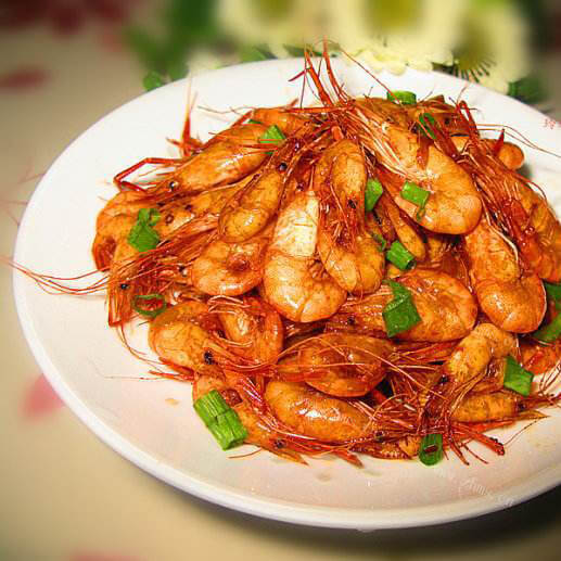 美味的油爆河虾仔