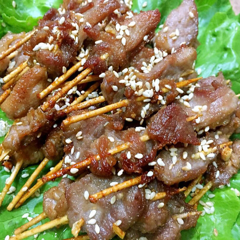 家常孜然牙签肉