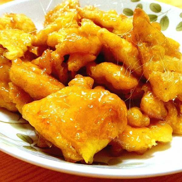 美味的香脆拔丝鸡蛋