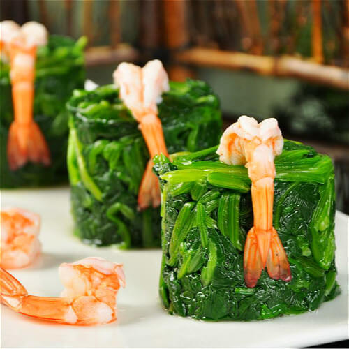 营养的鲜虾仁菠菜卷