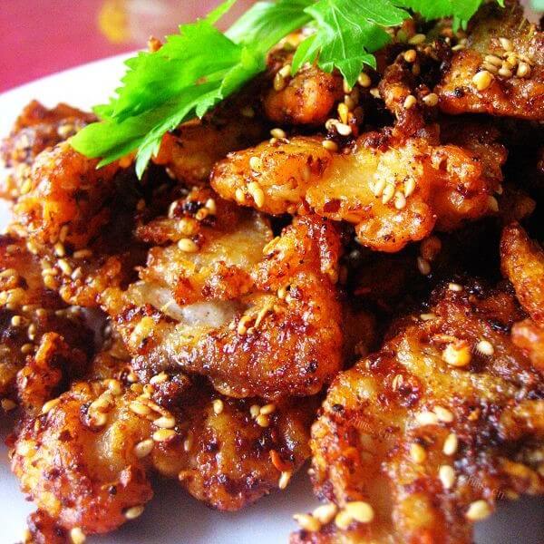 美味油煎孜然鲨鱼片