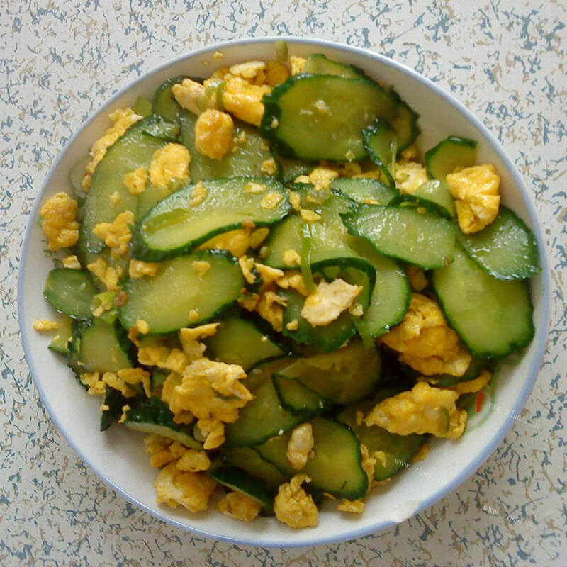 美味的家常鸡蛋炒黄瓜