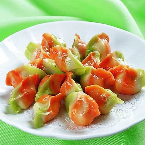 美味的五彩饺子馅 