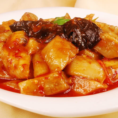 家常红烧茄子配刀鱼