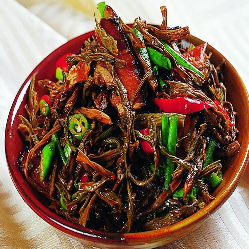 好吃的腊肉豆角焖面
