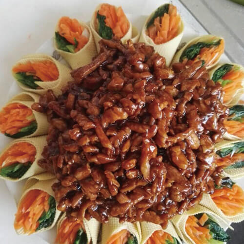 美味的花椒酱油肉丝