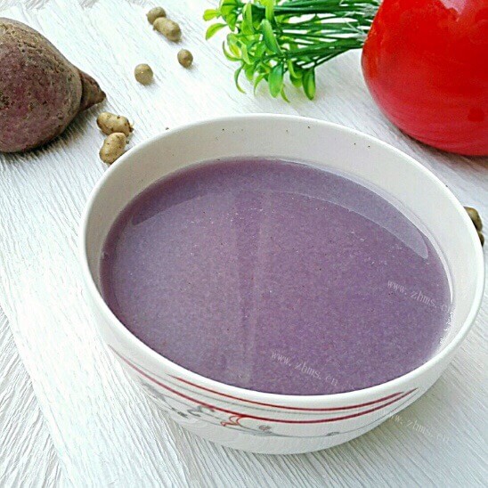 美味的紫薯山药豆米糊
