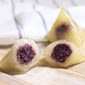 好吃的水晶西米紫薯粽#新鲜