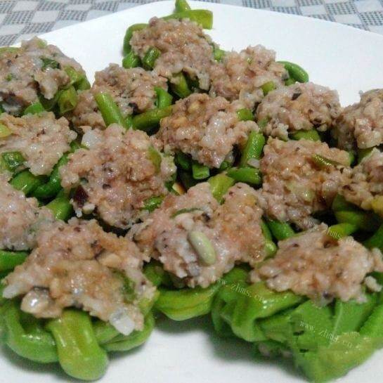 营养肉末酿豆角