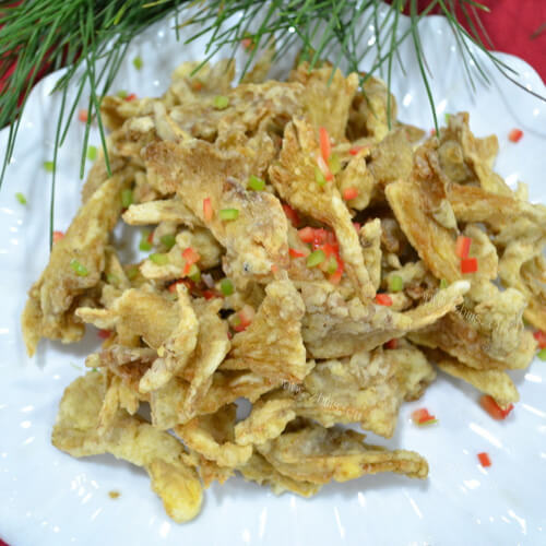 金黄干炸磨菇