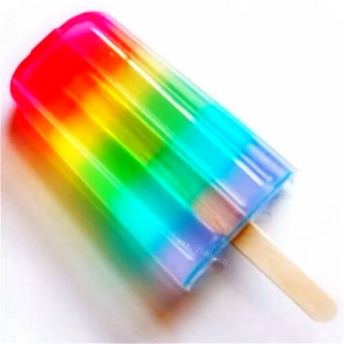 可爱的四色彩虹Q趣冰棒