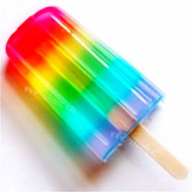 可爱的四色彩虹Q趣冰棒