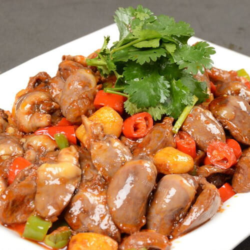 美味的家常炒鸡心肝