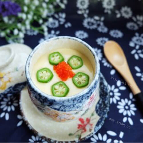 美味的秋葵玉子蒸