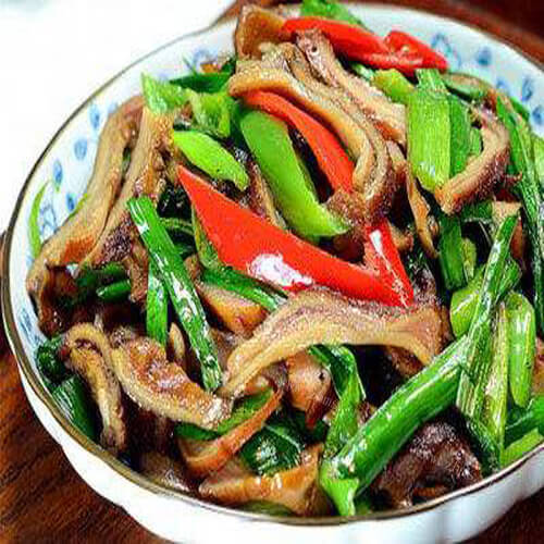 美味的尖椒炒肚条