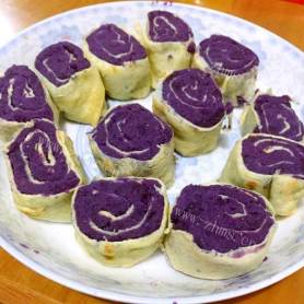 鸡蛋紫薯卷