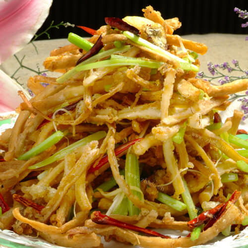 美味的干煸金针菇
