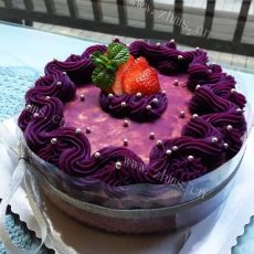 「手工美食」桃花紫薯蛋糕