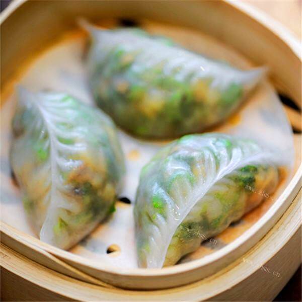 健康的素菜蒸饺