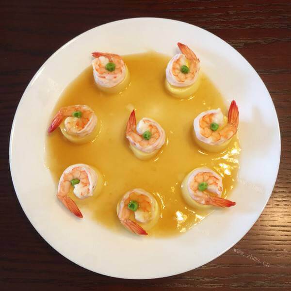 美味的虾仁蒸黄玉