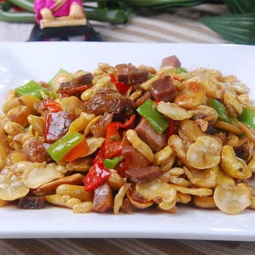 清香的咖喱茭白蚕豆 