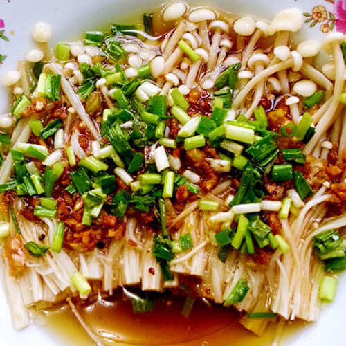 好吃的蒜蓉肉末金针菇