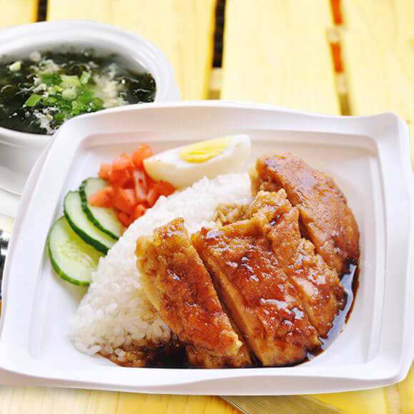 美味的黄金猪排饭