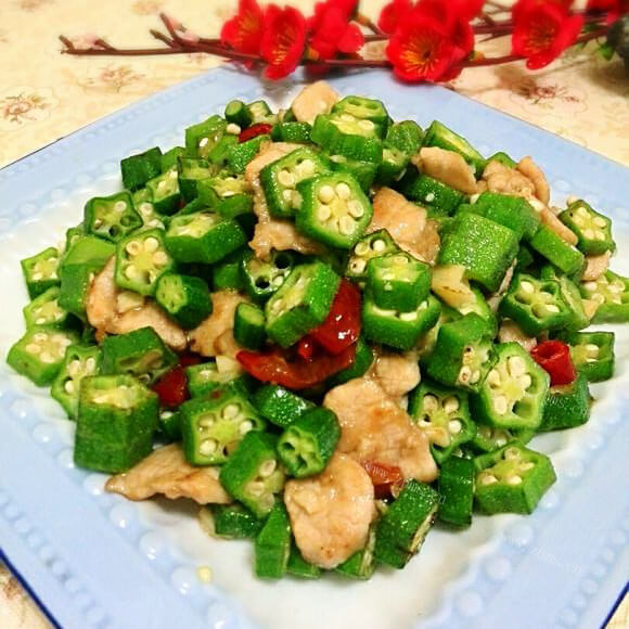 健康菜秋葵炒里脊肉