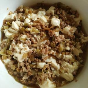 腊豆肉末蒸豆腐