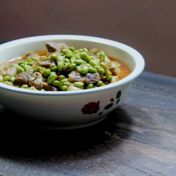 家常小菜毛豆烧肉末