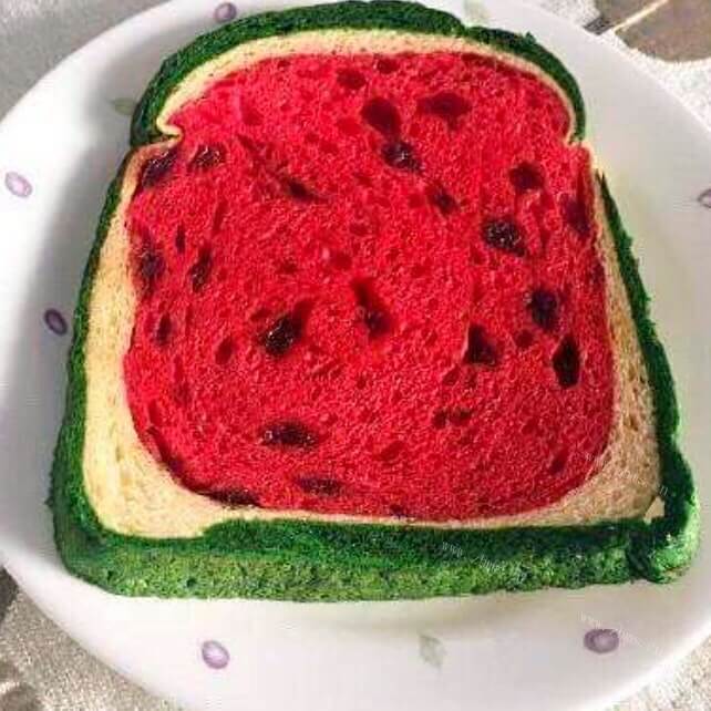 美味的西瓜面包