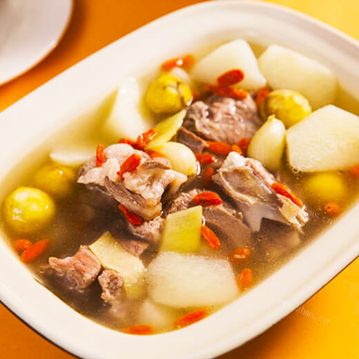美味青菜腊鸡腿排骨汤