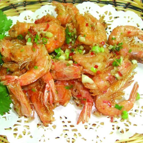 美味的椒盐红虾