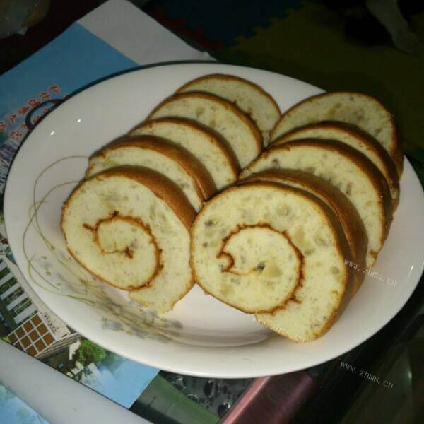 美味的椰浆香蕉蛋糕