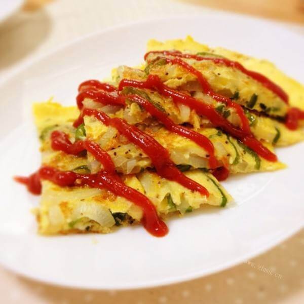 美味的青椒洋葱鸡蛋饼