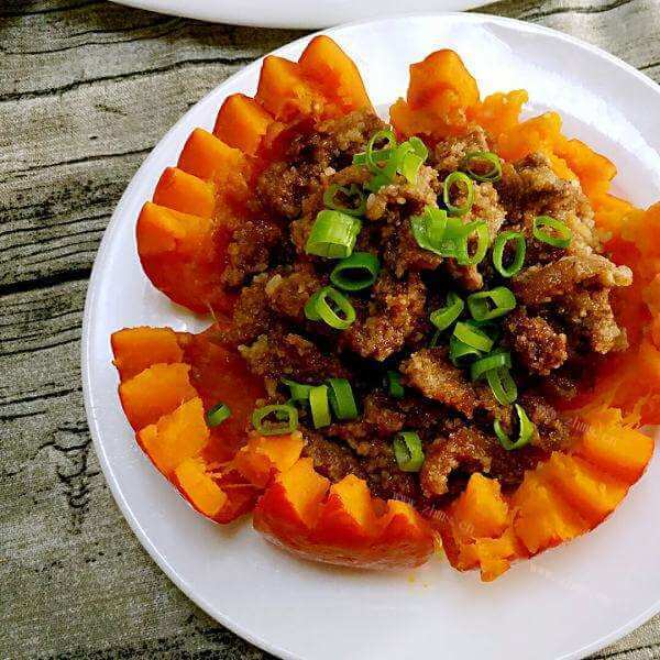 好吃的豆豉排骨蒸南瓜