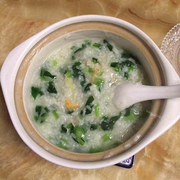 自己做的肉末菜心粥