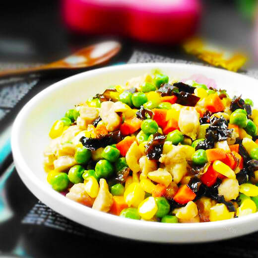 好吃的三文鱼豌豆小炒