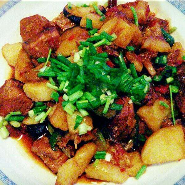 自己做的干豇豆炖肉