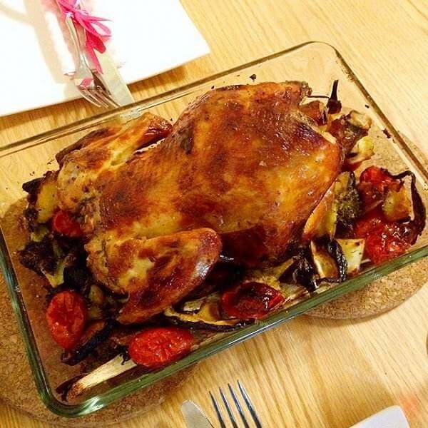 美味的微波炉烤鸡