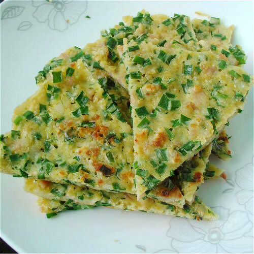 好吃的韭菜米饭饼