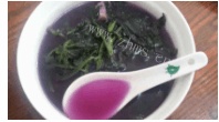 自制紫贝菜肉片汤做法图解3)