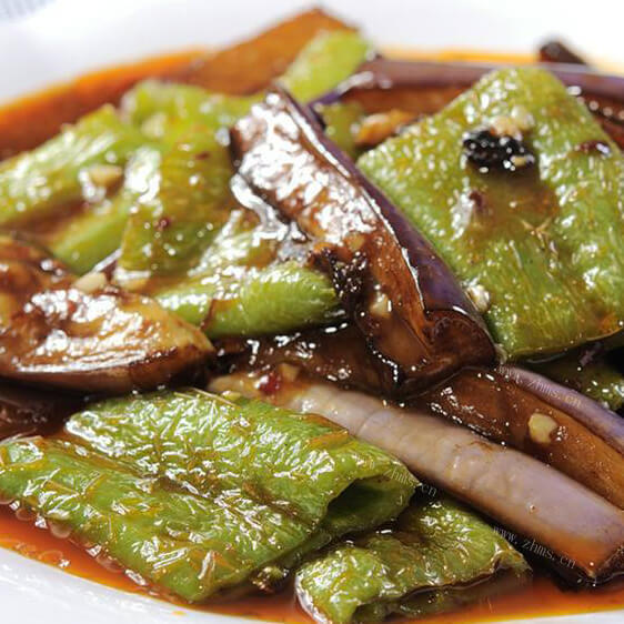 家常香辣青椒茄子
