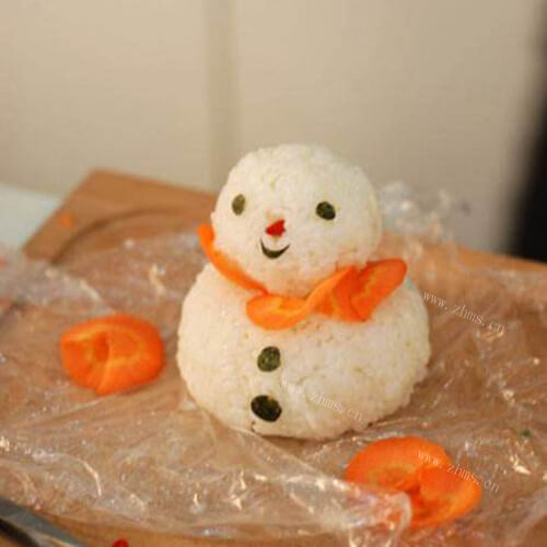 可爱的小雪人饭团