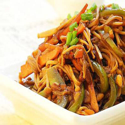 美味的鱼香肉沫金针菇